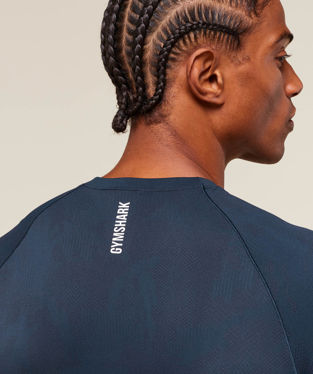 Geo Seamless T-Shirt - Navy/Heavy Blue
