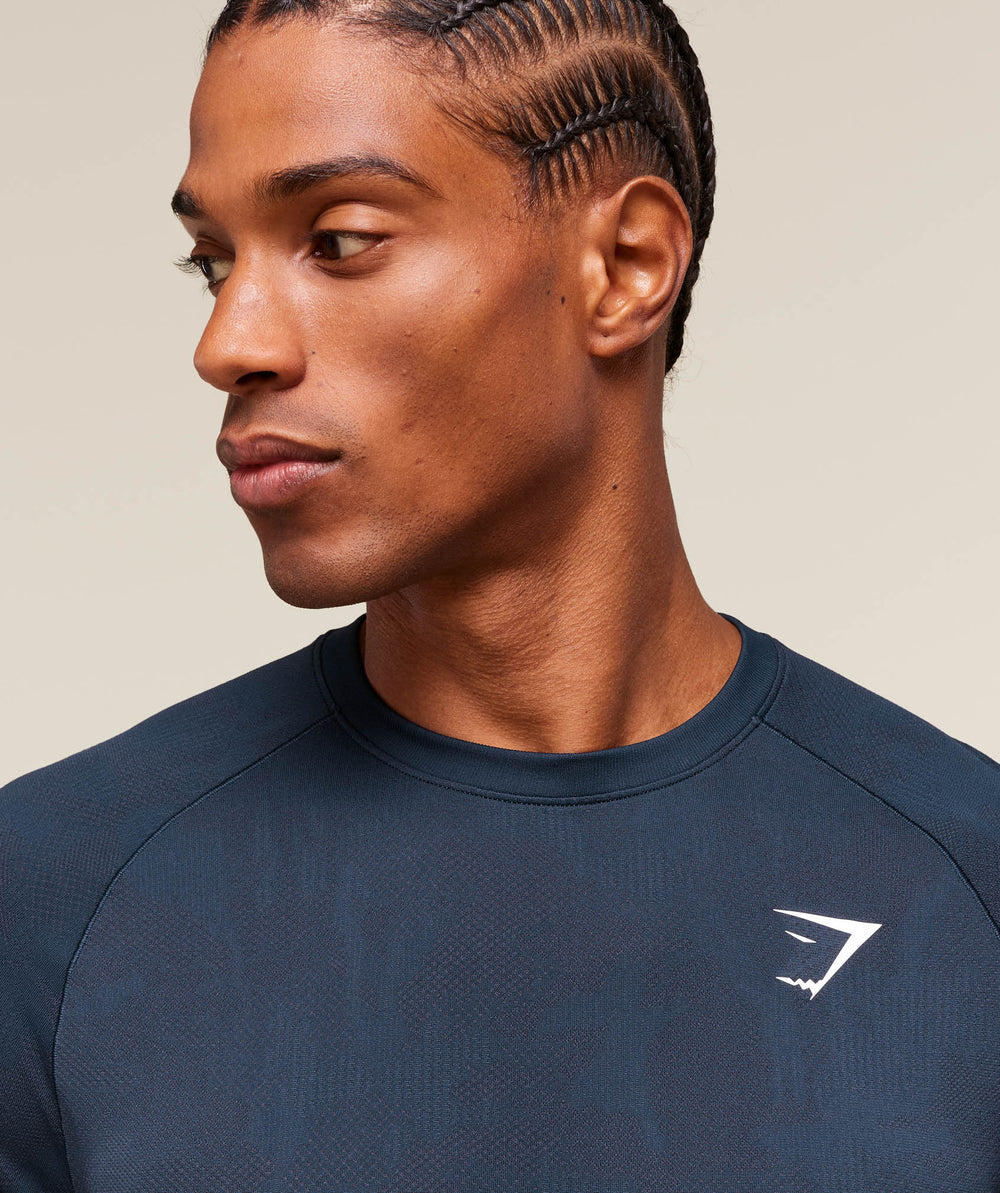 Geo Seamless T-Shirt - Navy/Heavy Blue