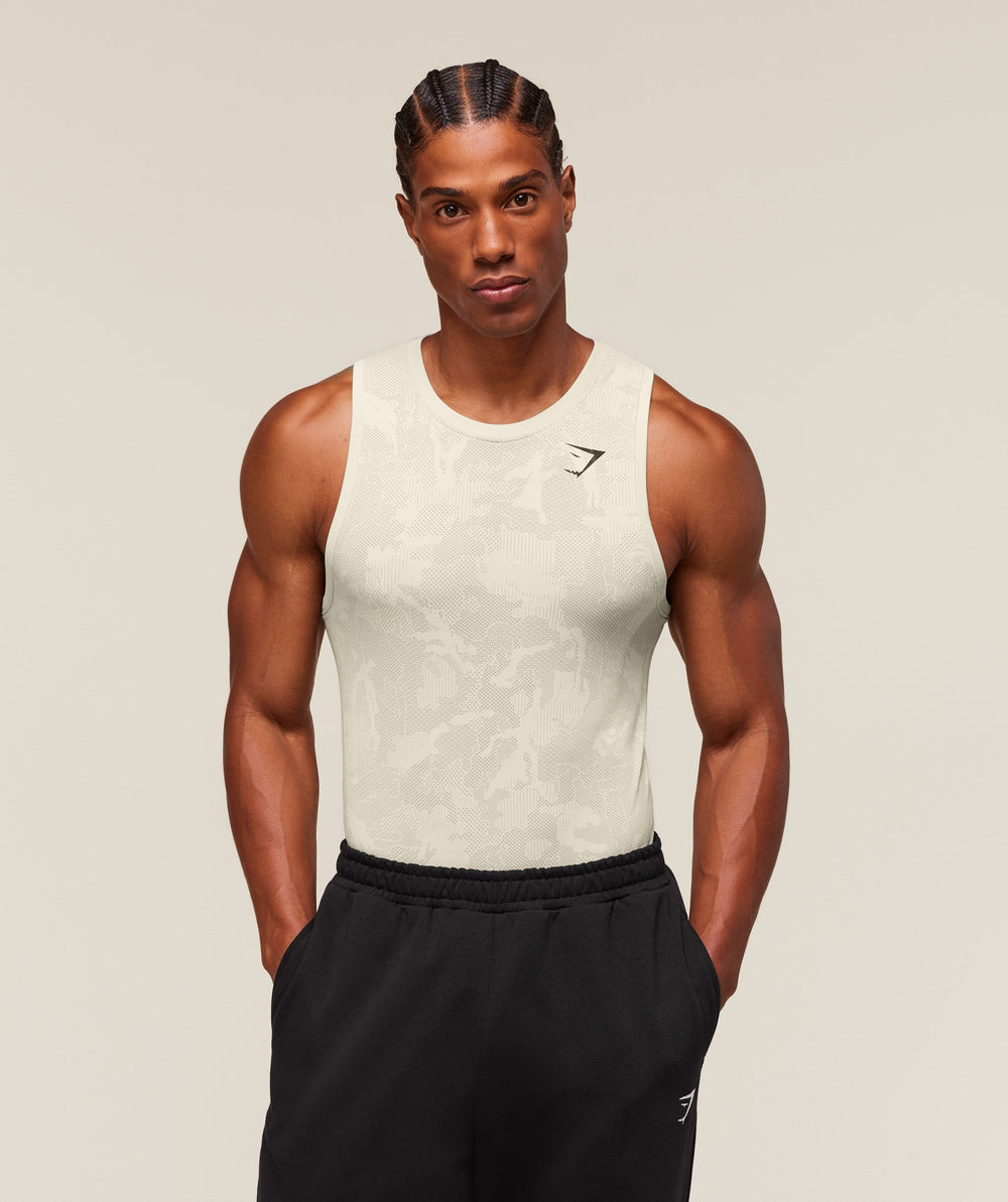 Geo Seamless Tank - Pebble Grey/Cement Brown
