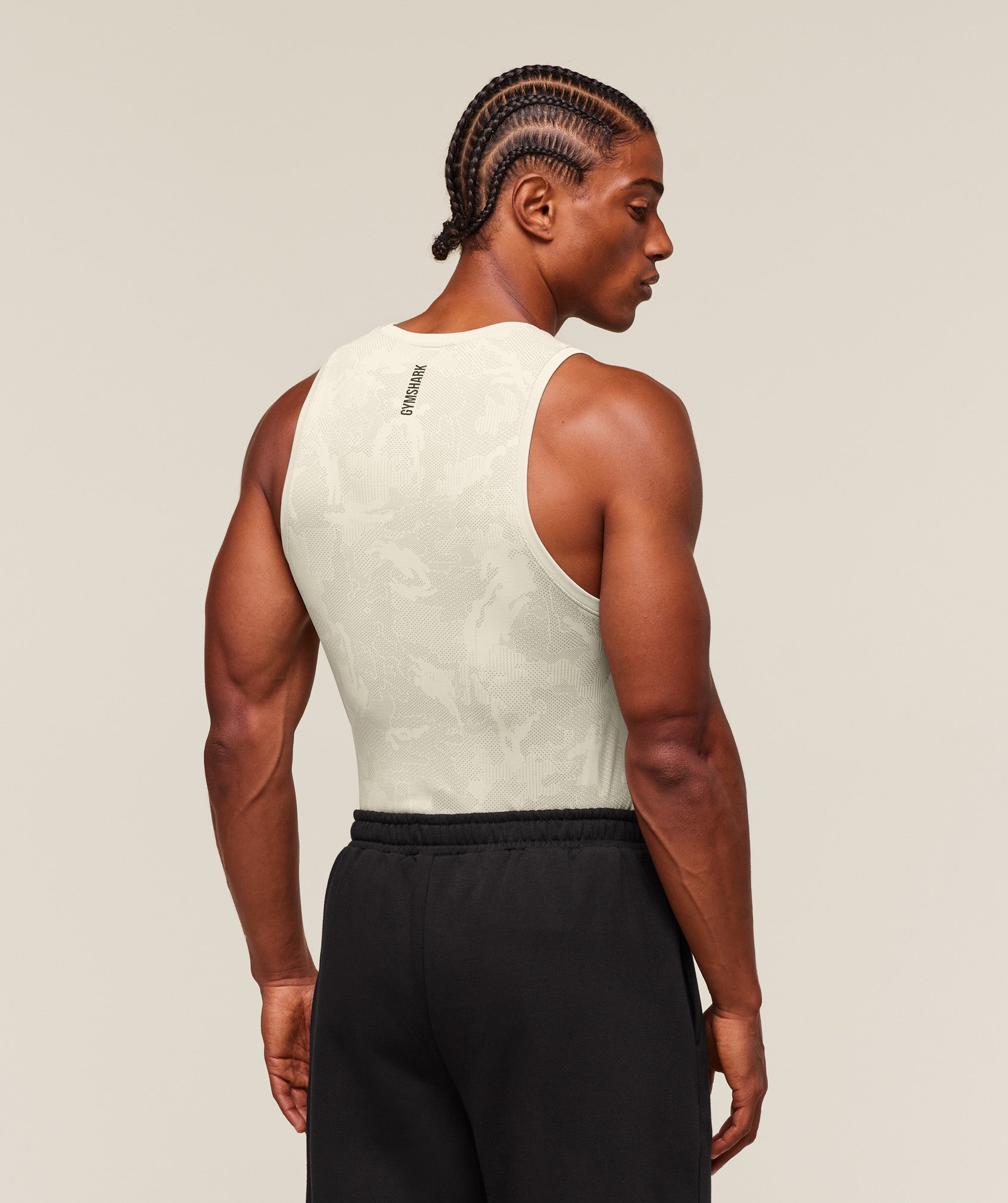 Geo Seamless Tank - Pebble Grey/Cement Brown