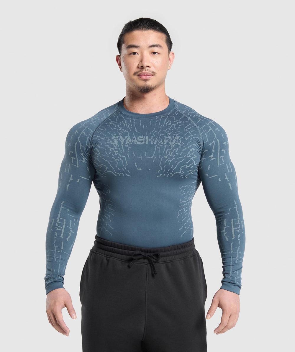 Tectonic Long Sleeve T-Shirt - Cargo Blue/Cool Blue