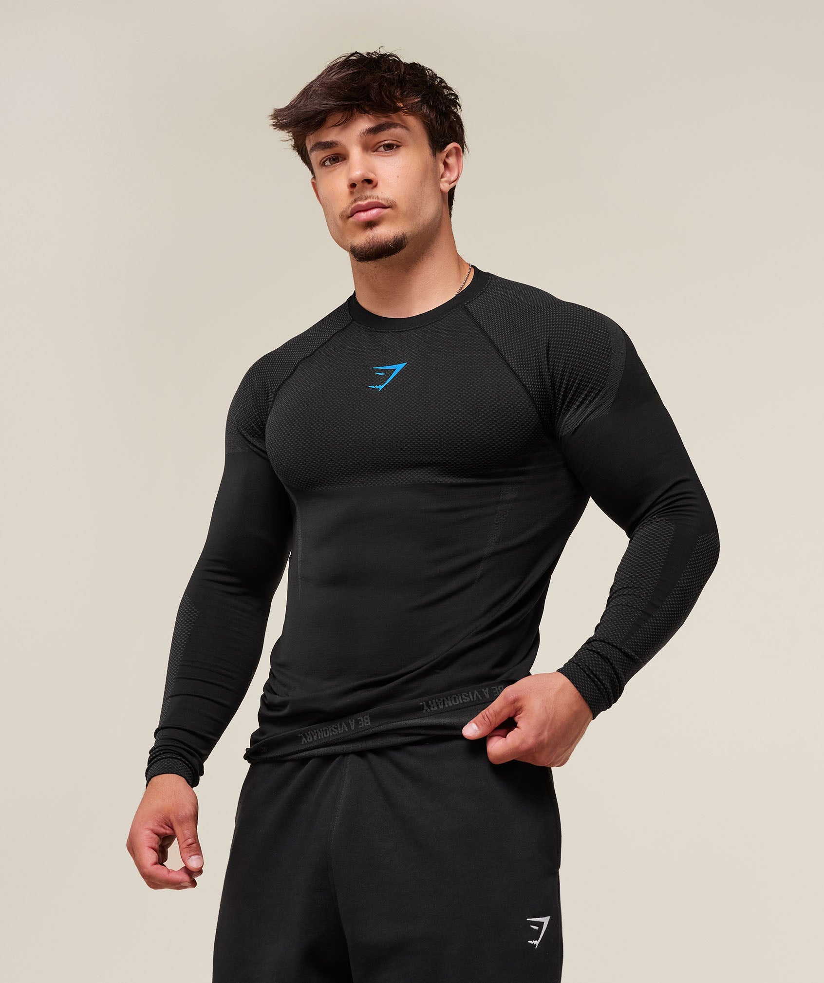 Onyx 5.0 Seamless Long Sleeve T-Shirt - Black/Onyx Grey