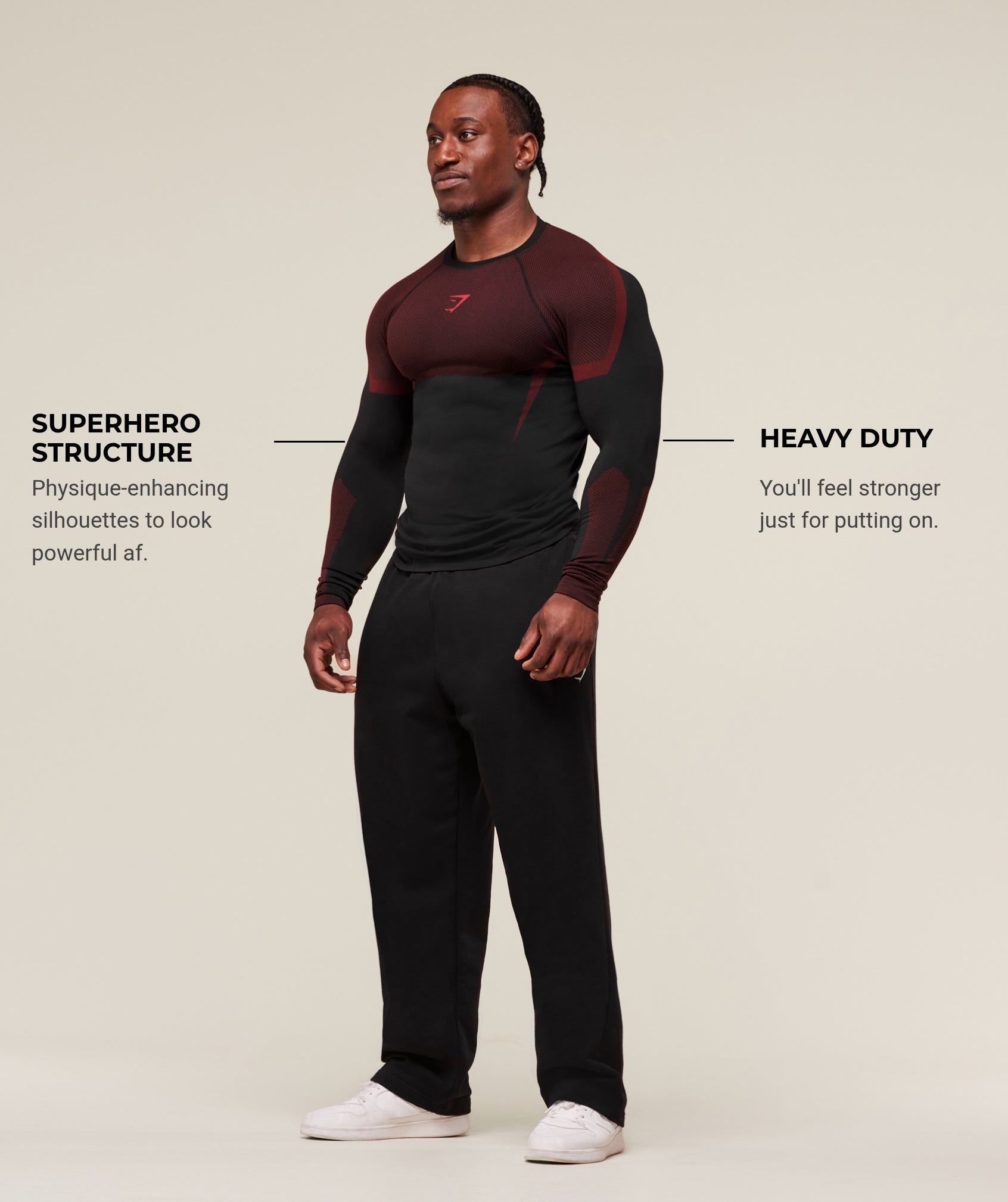 Onyx 5.0 Seamless Long Sleeve T-Shirt - Black/Carmine Red