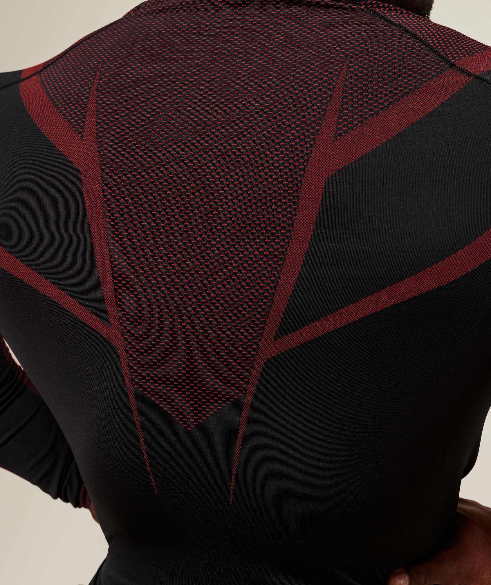 Onyx 5.0 Seamless Long Sleeve T-Shirt - Black/Carmine Red