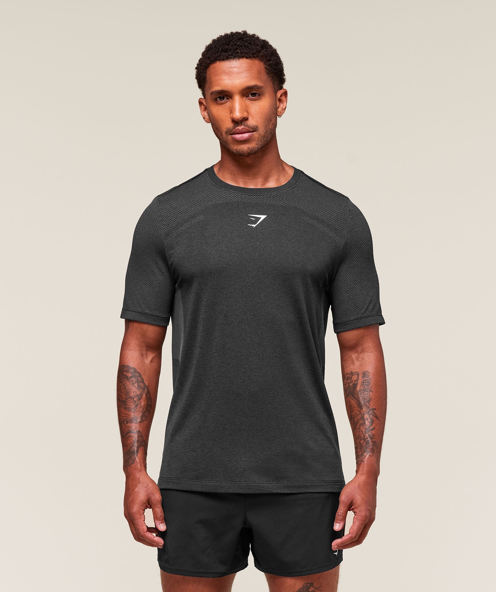 Lightweight Seamless T-Shirt - Black/Silhouette Grey