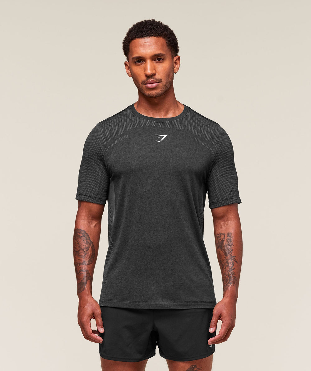Lightweight Seamless T-Shirt - Black/Silhouette Grey