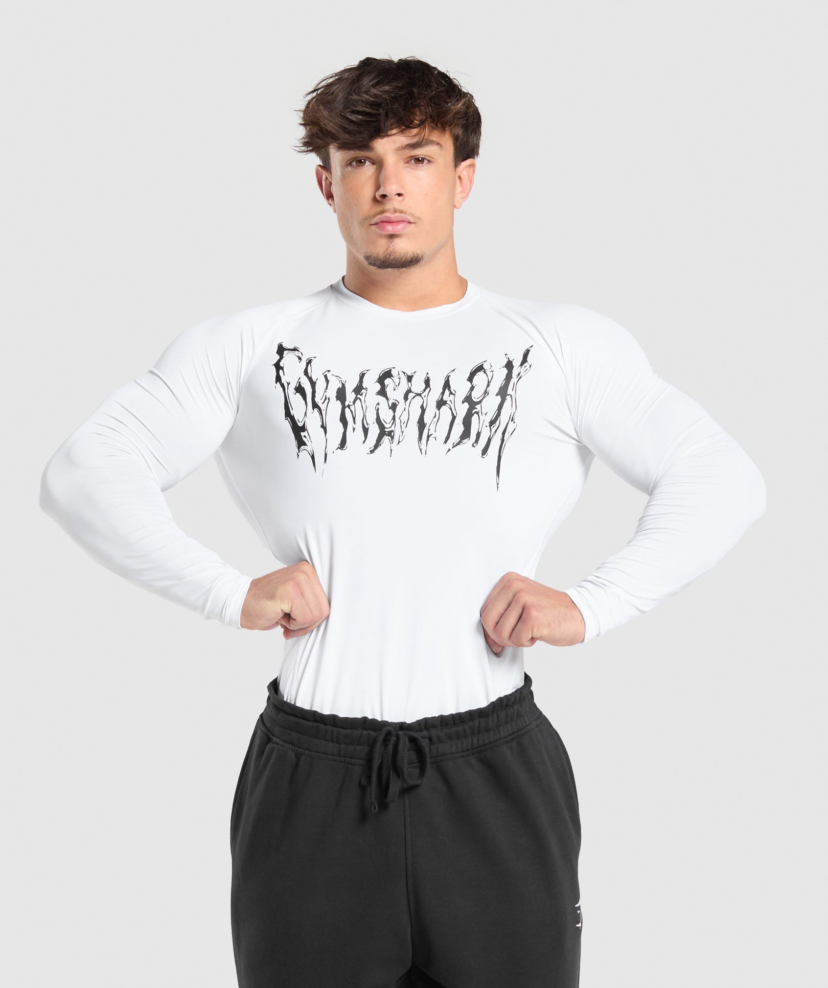 Graphic Baselayer Long Sleeve T-Shirt - White