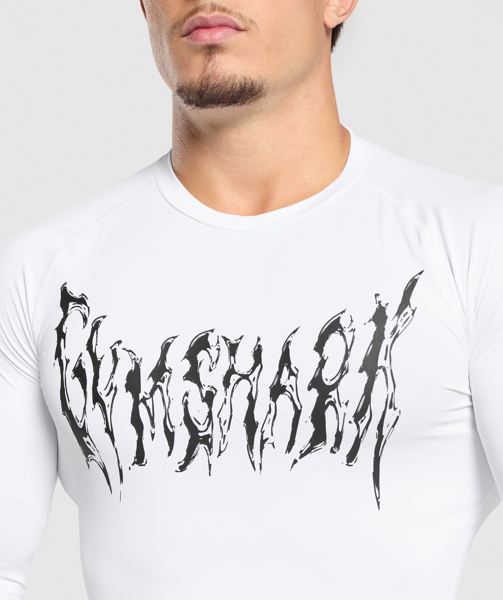 Graphic Baselayer Long Sleeve T-Shirt - White