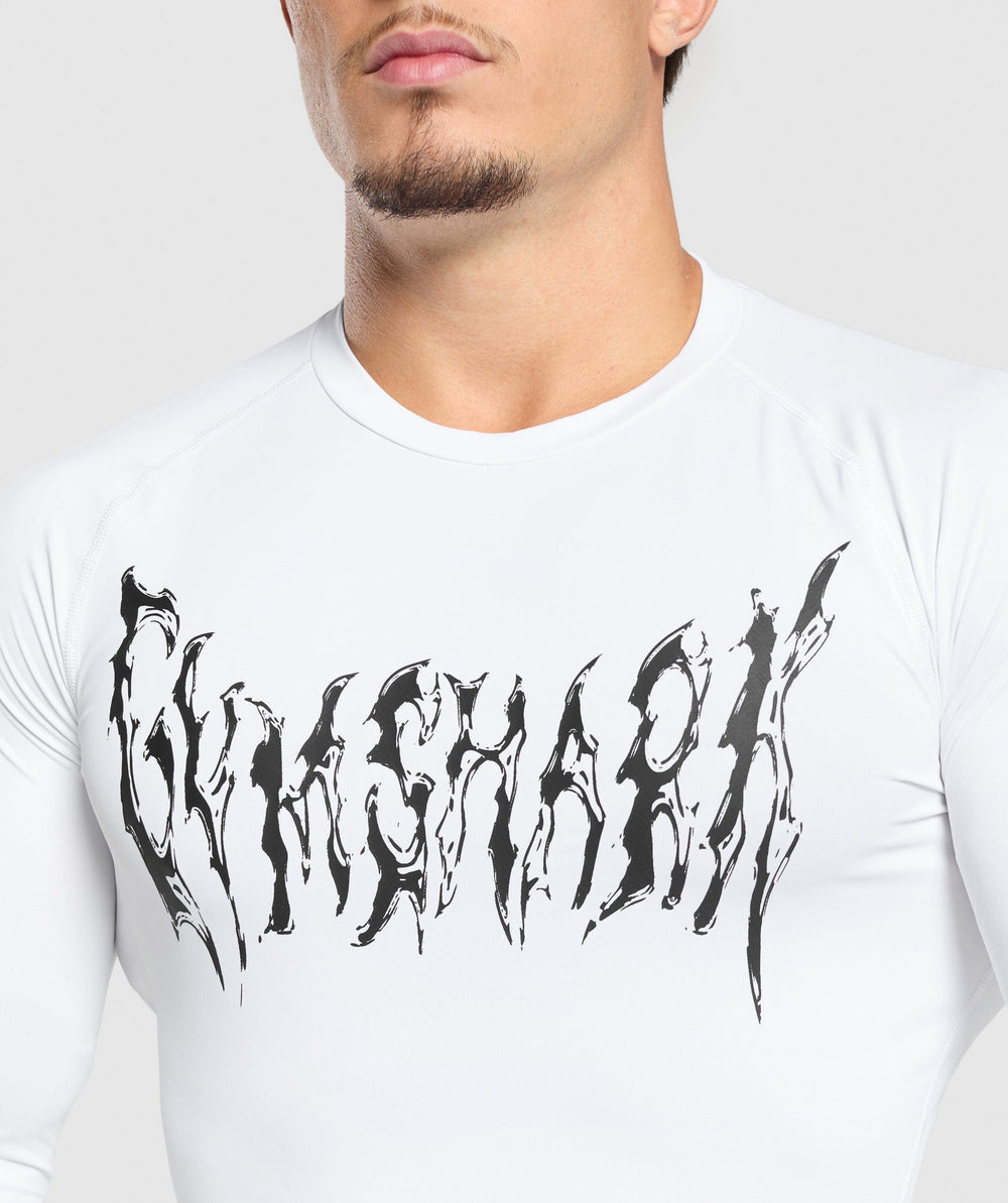 Graphic Baselayer Long Sleeve T-Shirt - White