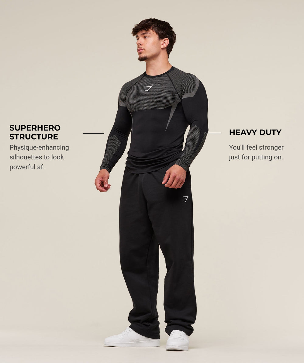Onyx 5.0 Seamless Long Sleeve T-Shirt - Black/Light Grey