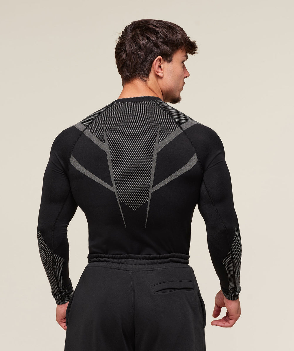 Onyx 5.0 Seamless Long Sleeve T-Shirt - Black/Light Grey