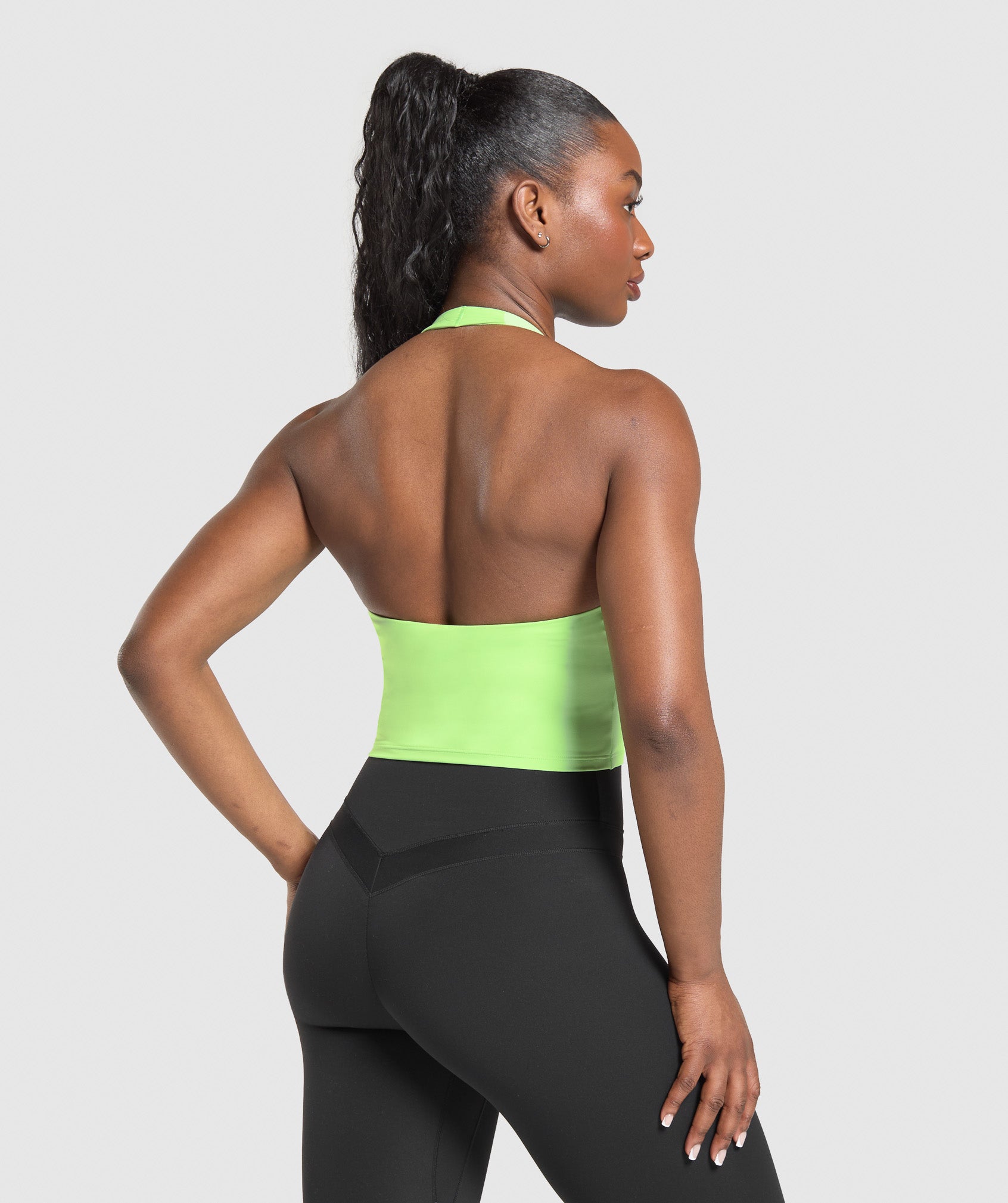 Halter Neck Cami with Shelf - Energy Gelato Green