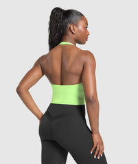 Halter Neck Cami with Shelf - Energy Gelato Green