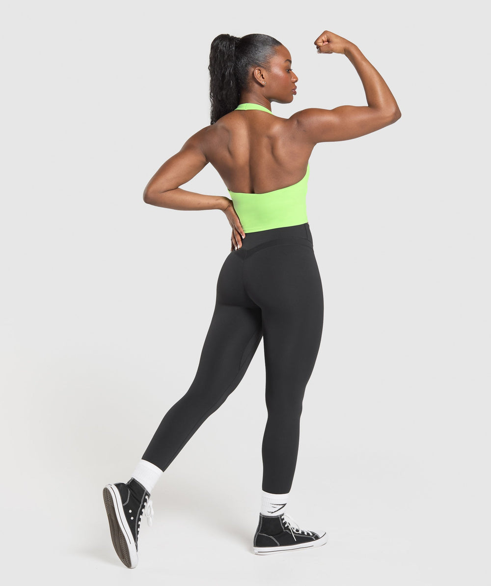 Halter Neck Cami with Shelf - Energy Gelato Green