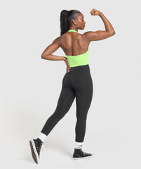 Halter Neck Cami with Shelf - Energy Gelato Green