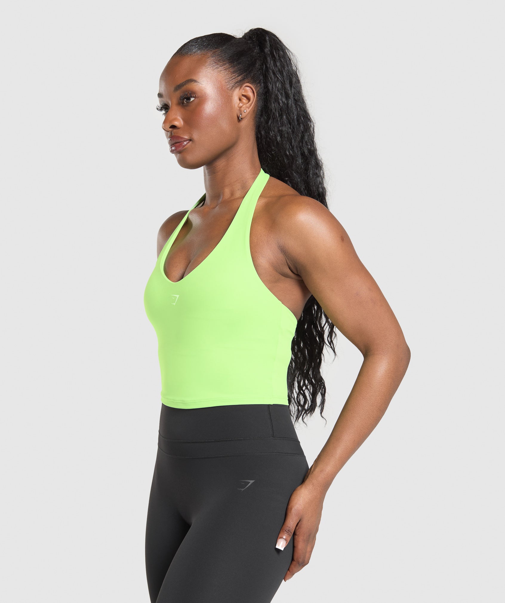 Halter Neck Cami with Shelf - Energy Gelato Green