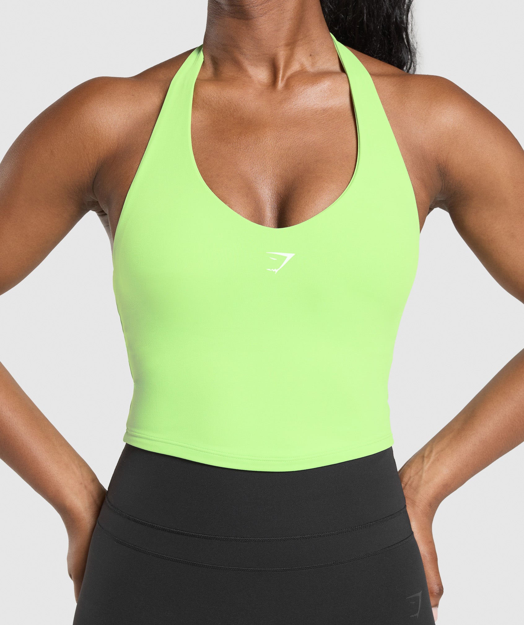 Halter Neck Cami with Shelf - Energy Gelato Green