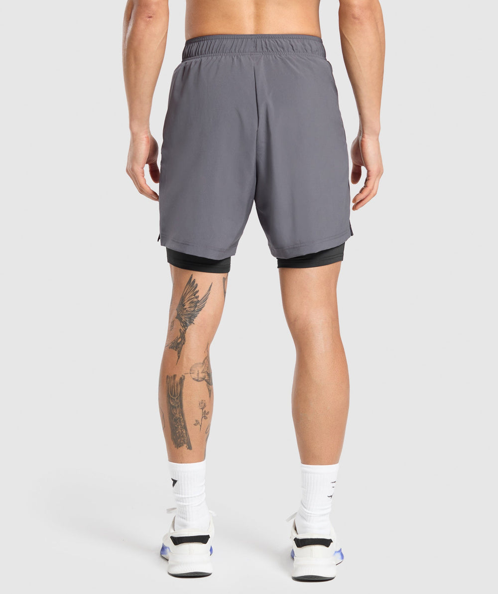 Sport 7" 2 in 1 Shorts - Dark Grey/Black