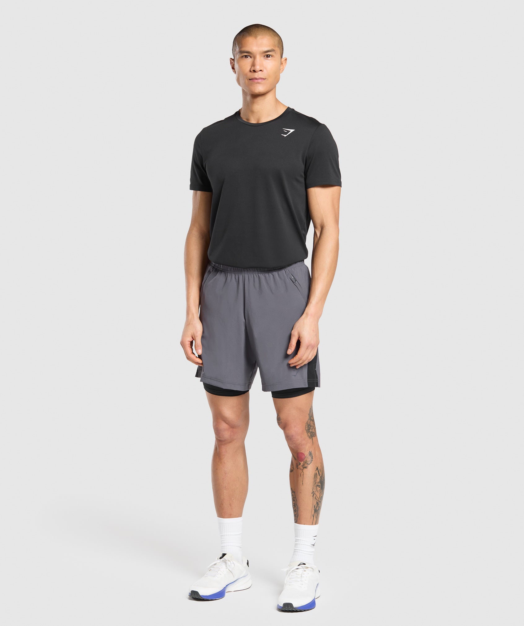 Sport 7" 2 in 1 Shorts - Dark Grey/Black