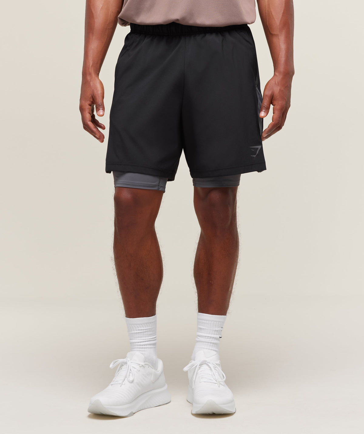 Sport 7" 2 in 1 Shorts - Black/Dark Grey