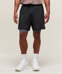 Sport 7" 2 in 1 Shorts - Black/Dark Grey