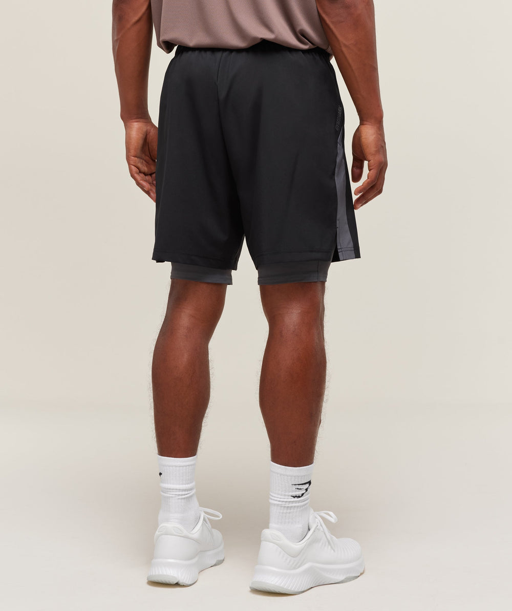 Sport 7" 2 in 1 Shorts - Black/Dark Grey