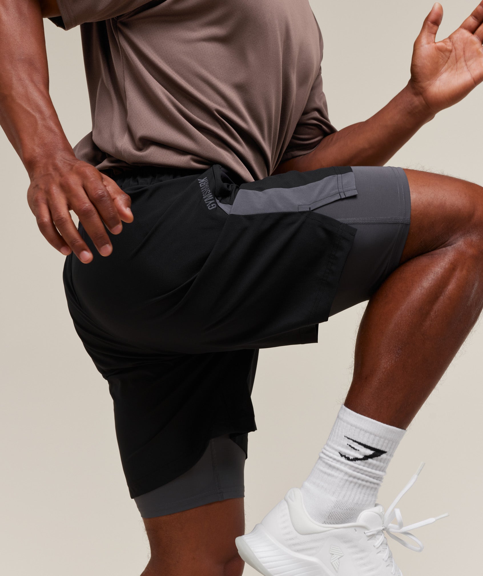 Sport 7" 2 in 1 Shorts - Black/Dark Grey