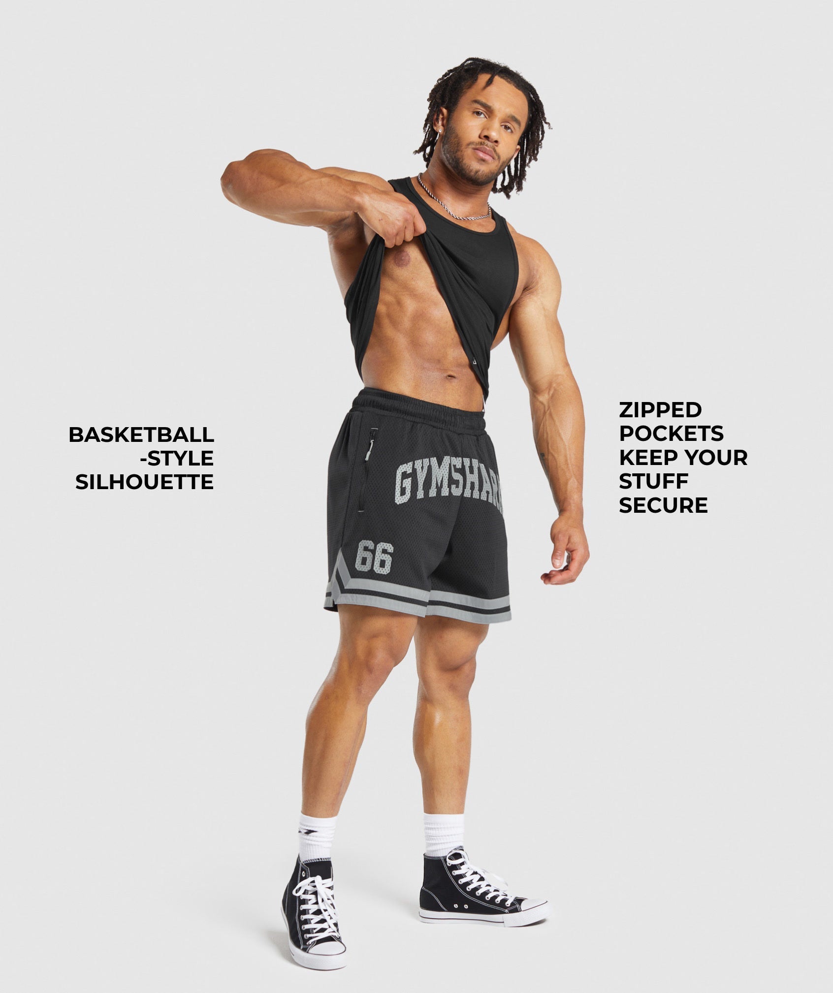 Varsity Mesh Shorts - Black