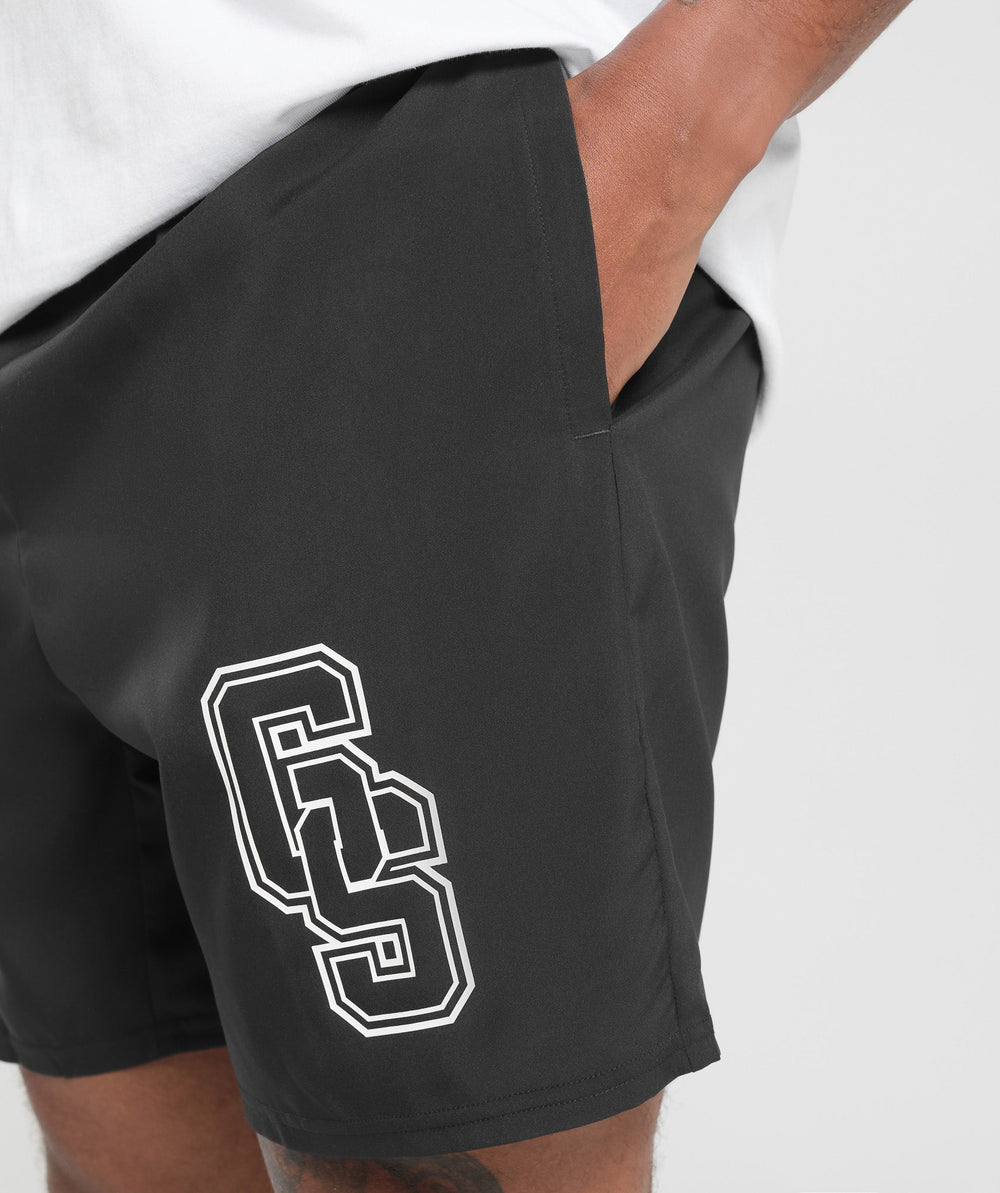 Collegiate Graphic Shorts - Black