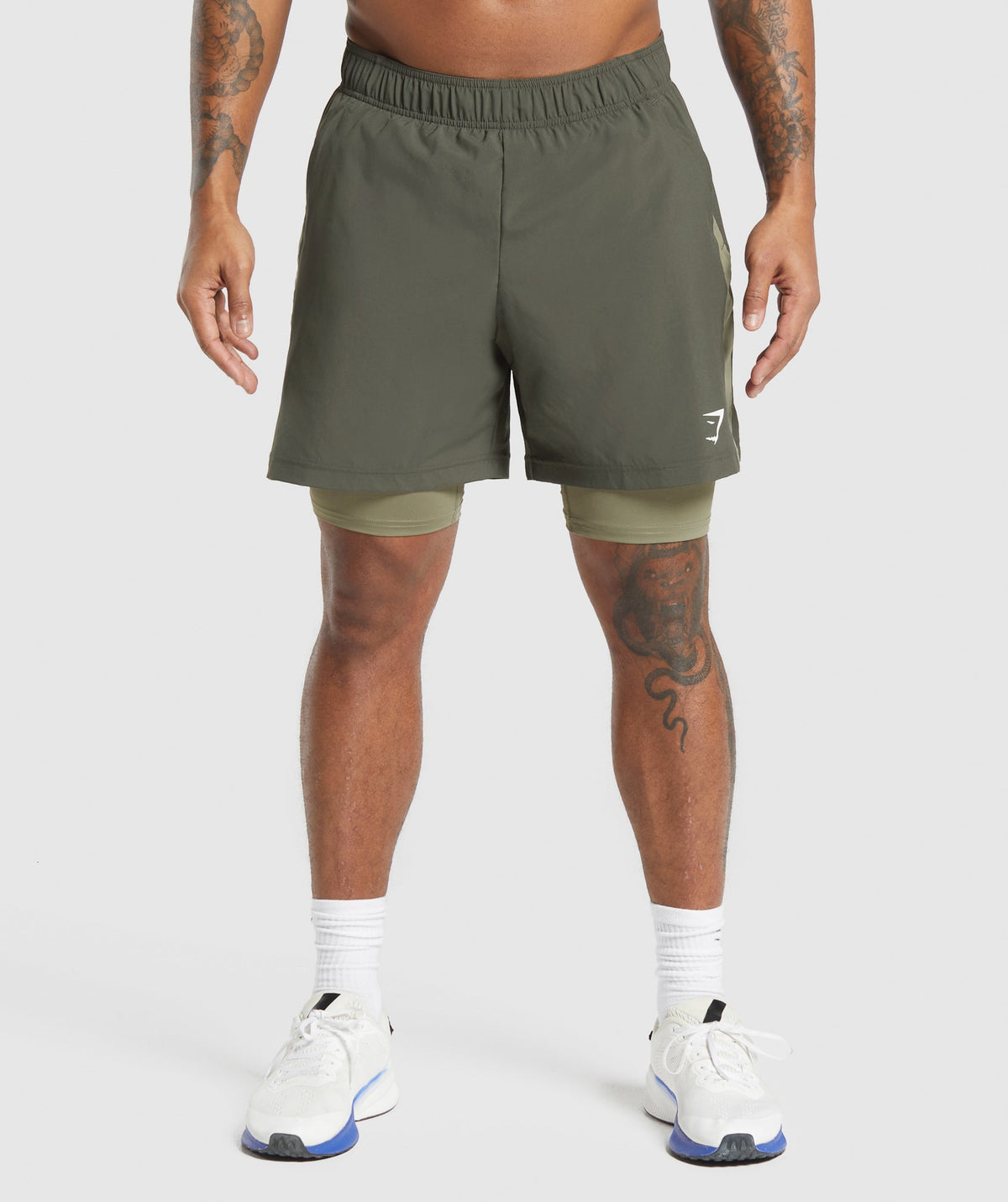 Sport 7" 2 in 1 Shorts - Strength Green/Utility Green