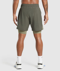 Sport 7" 2 in 1 Shorts - Strength Green/Utility Green