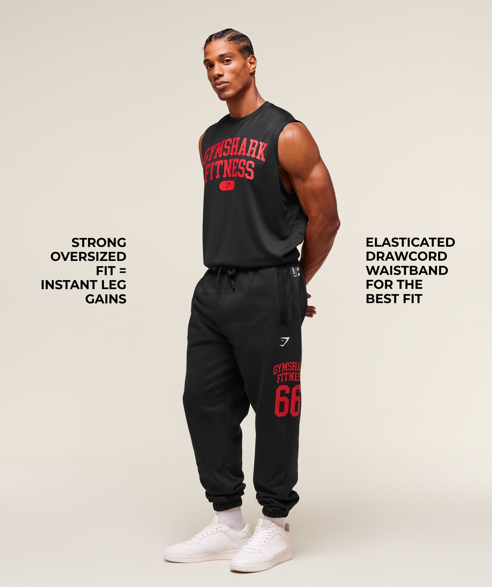 Varsity Oversized Joggers - Black