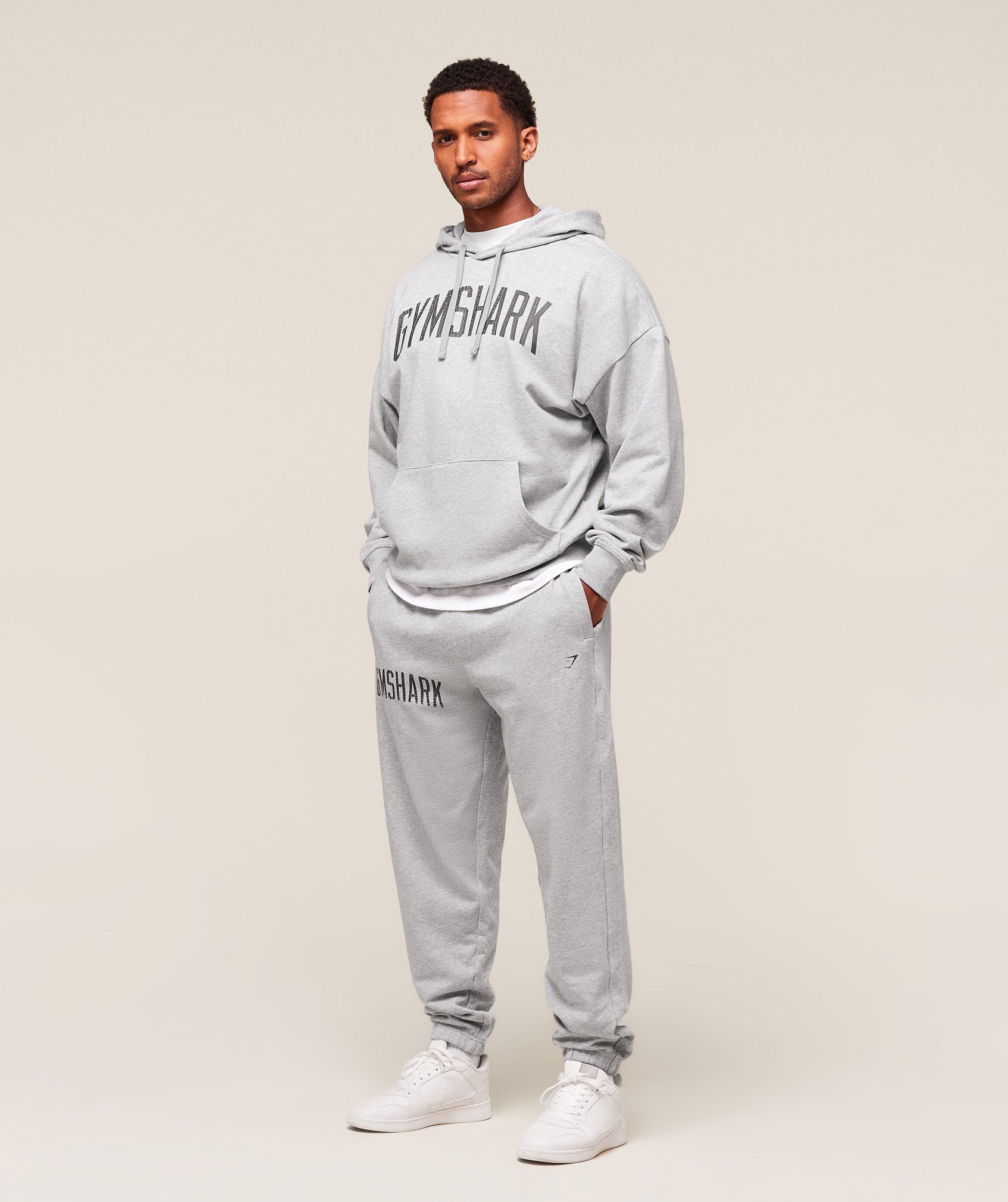 Worn Graphic Jogger - Light Grey Core Marl