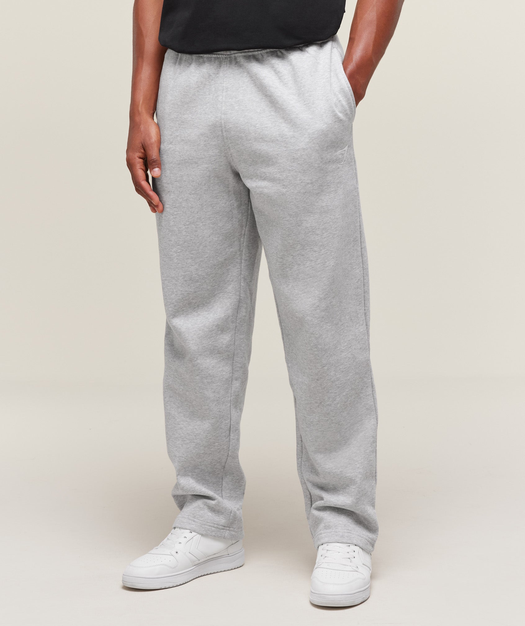 Crest Straight Leg Joggers - Light Grey Marl