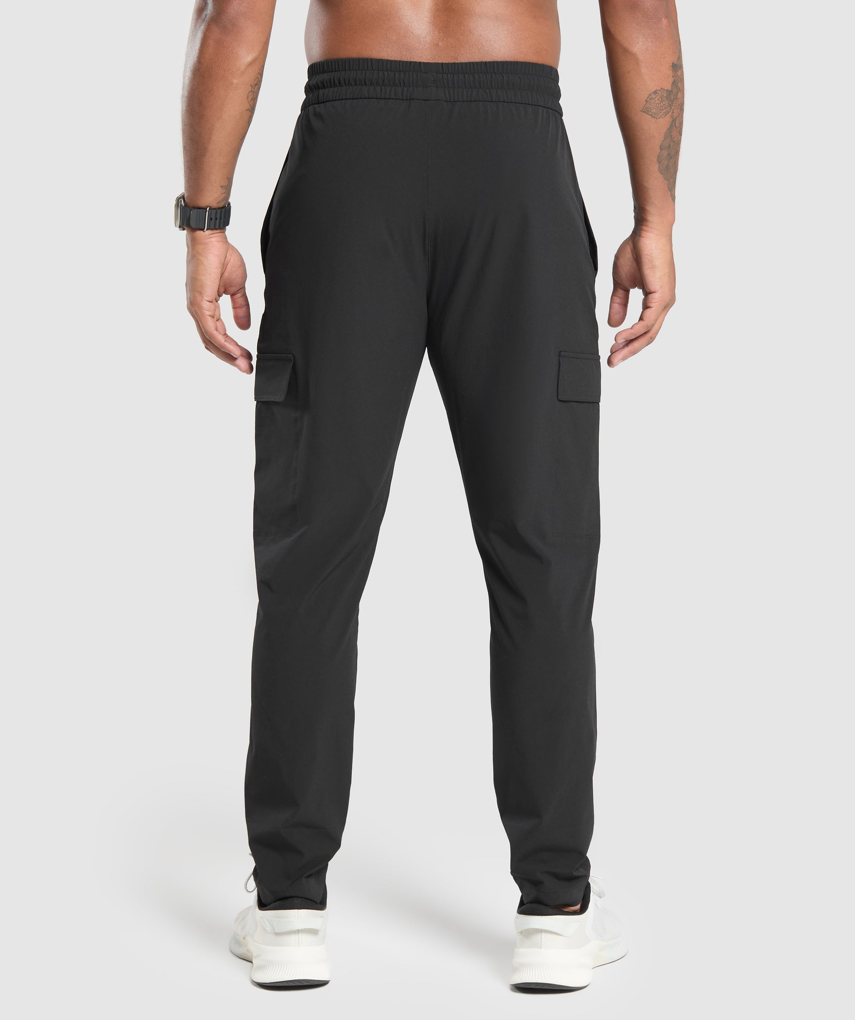 Stretch Woven Cargo Pants - Black