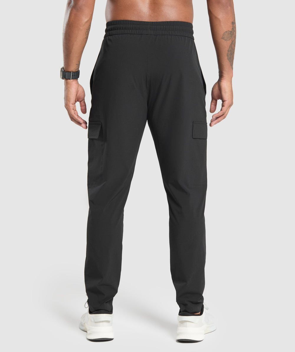 Stretch Woven Cargo Pants - Black