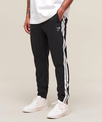 Retro Side Stripe Joggers - Black