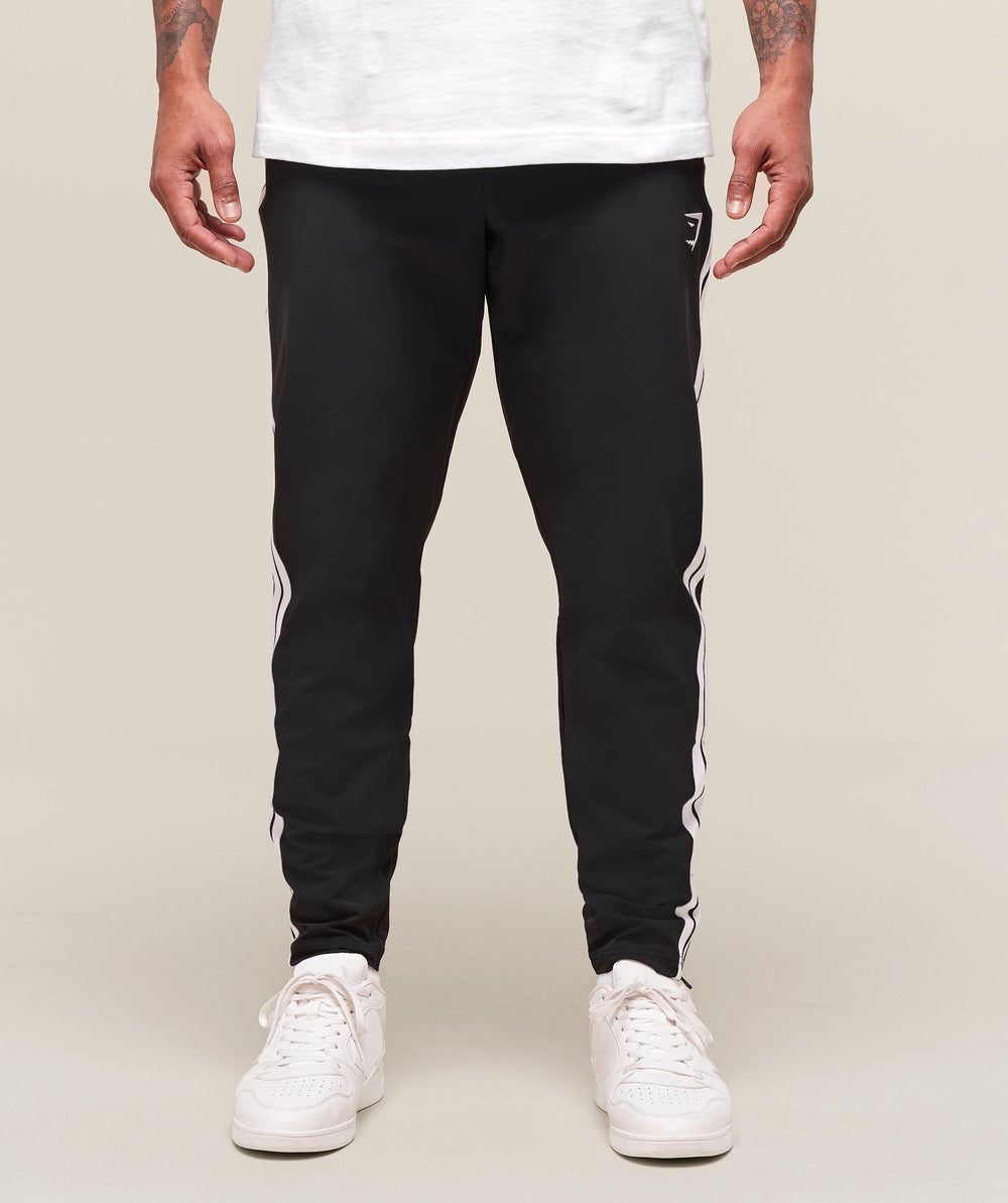 Retro Side Stripe Joggers - Black