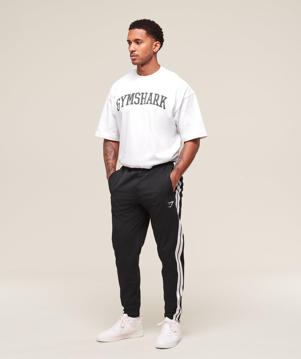 Retro Side Stripe Joggers - Black