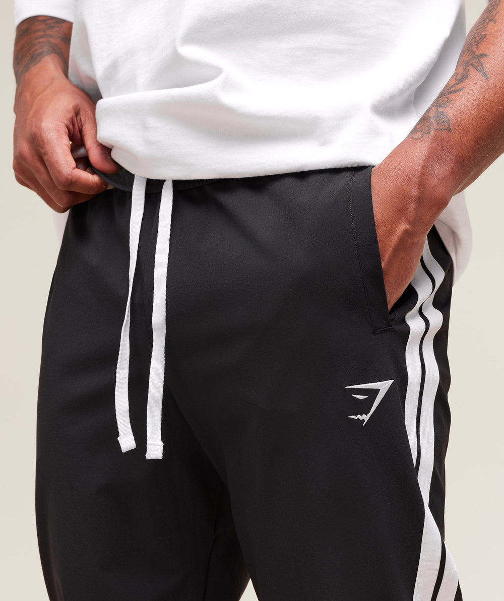 Retro Side Stripe Joggers - Black