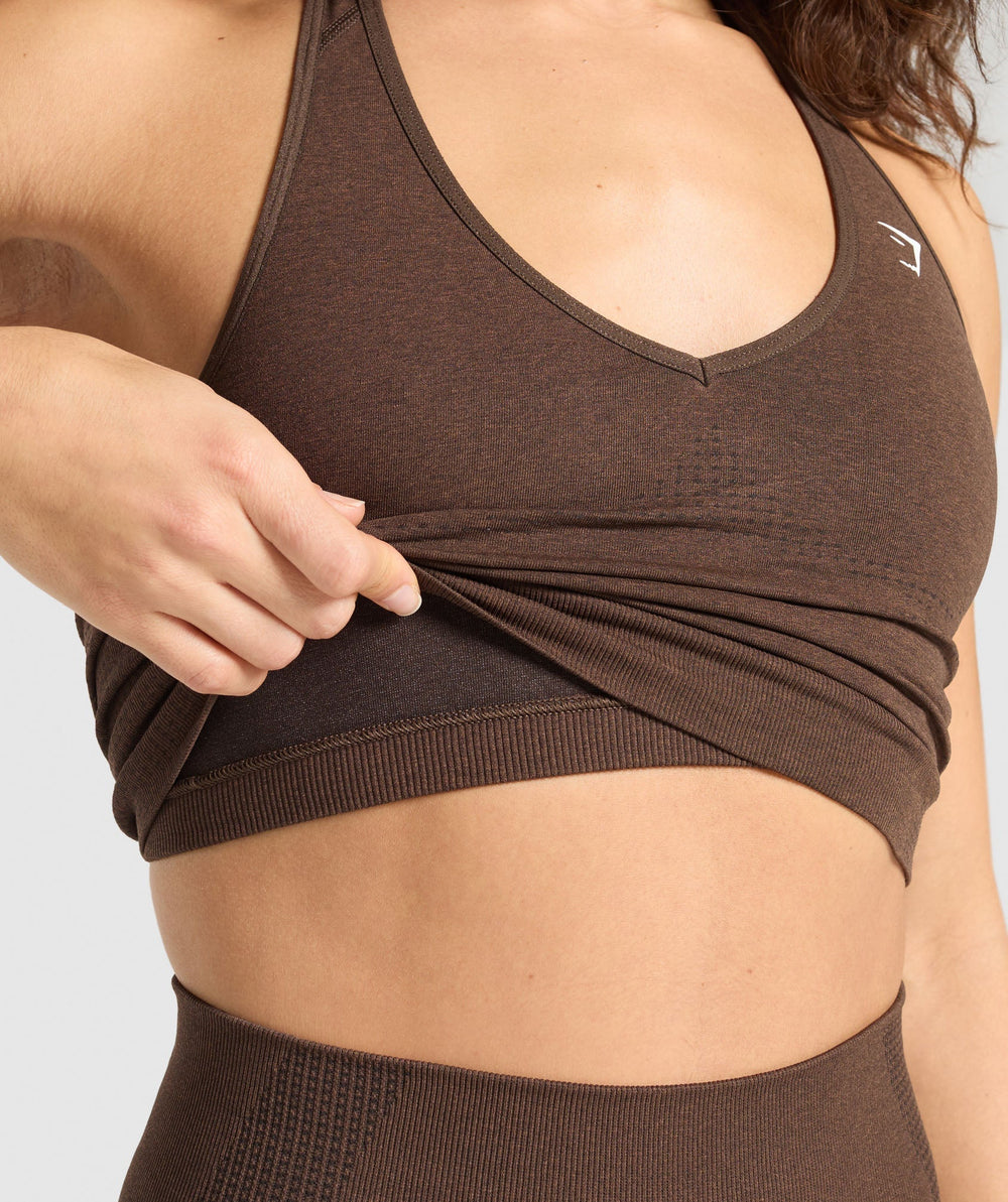 Vital Halter Neck Tank With Shelf - Espresso Marl