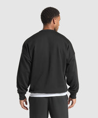 Oversized Crest Crew - Black