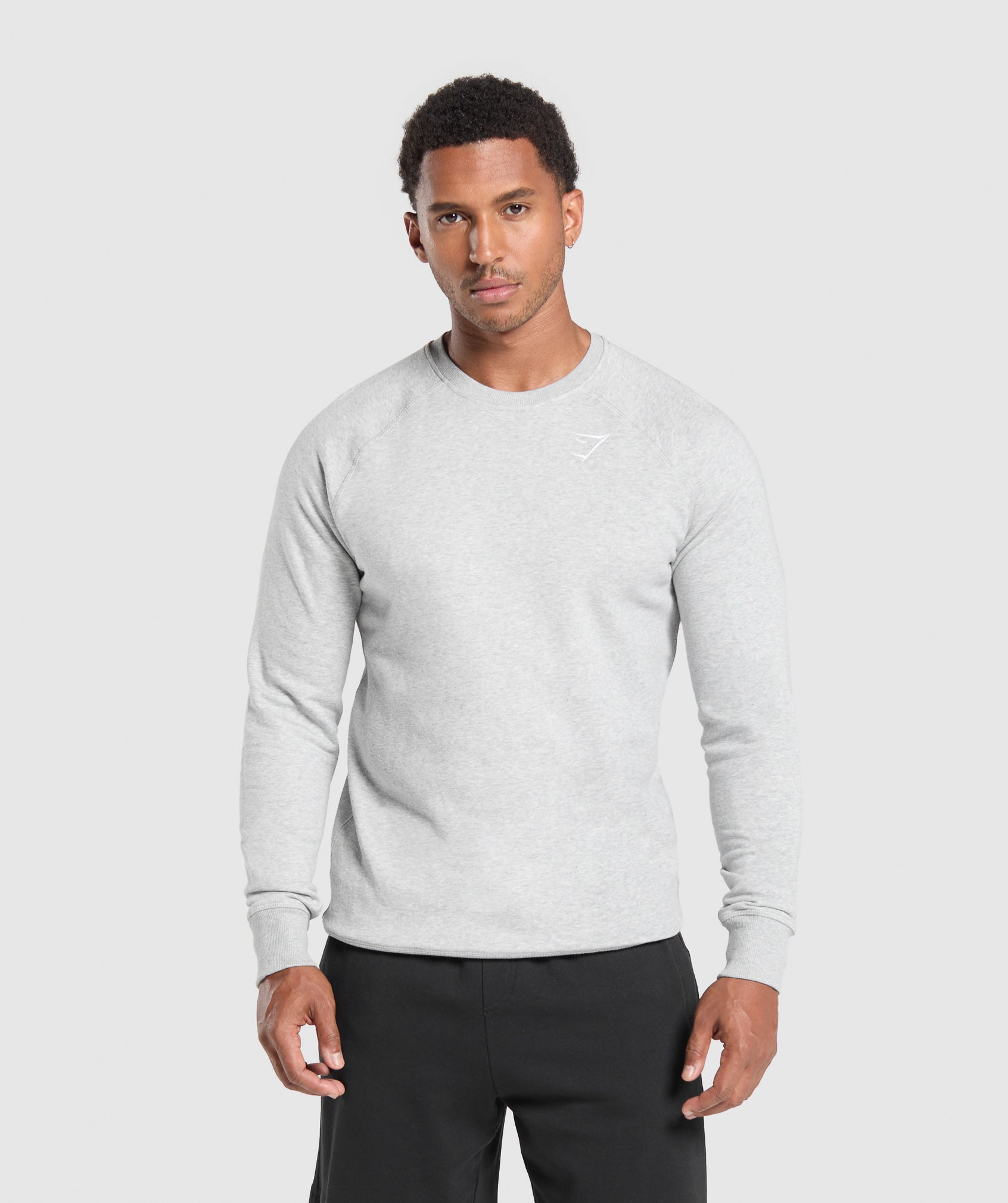 Crest Sweatshirt - Light Grey Marl
