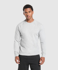 Crest Sweatshirt - Light Grey Marl