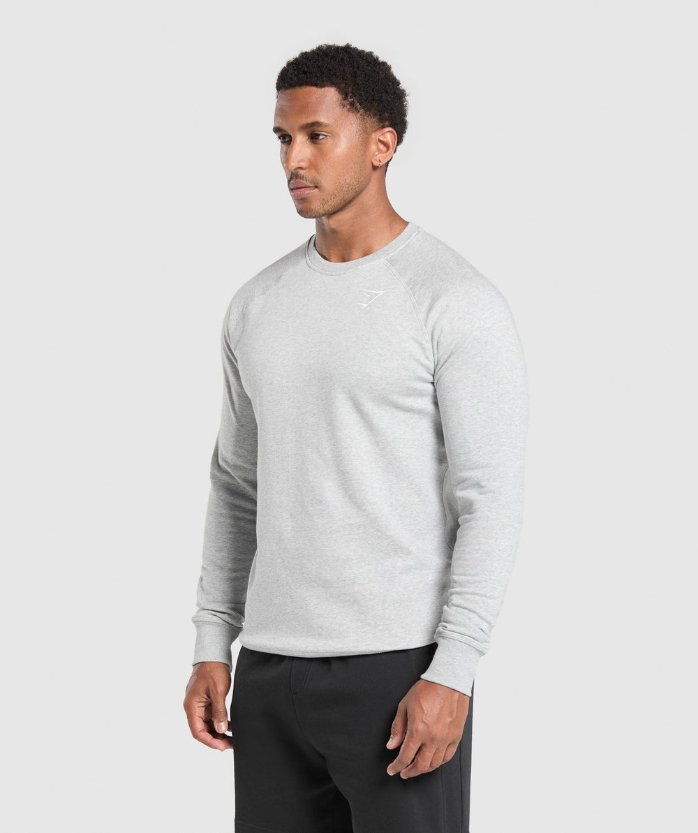 Crest Sweatshirt - Light Grey Marl