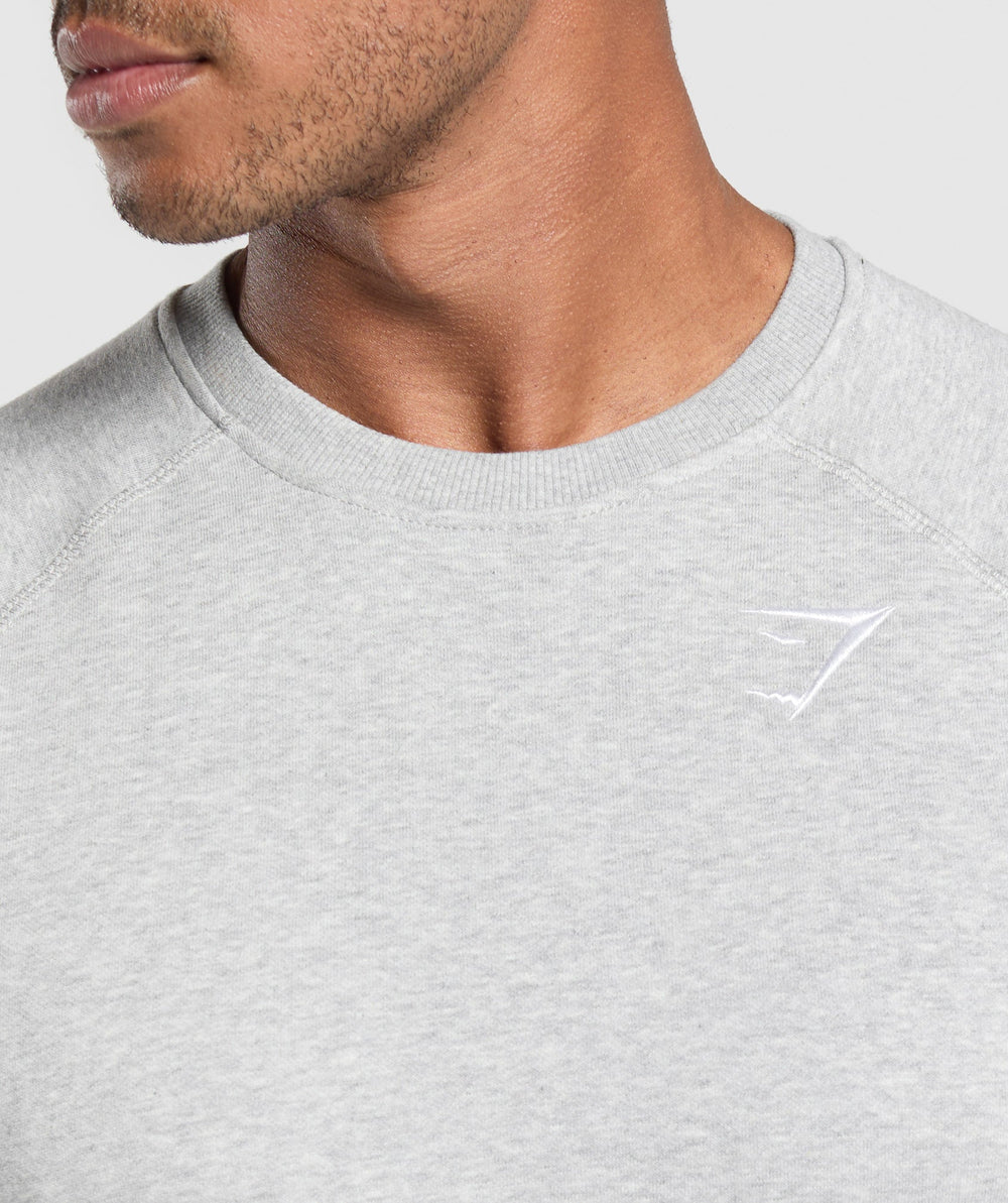 Crest Sweatshirt - Light Grey Marl