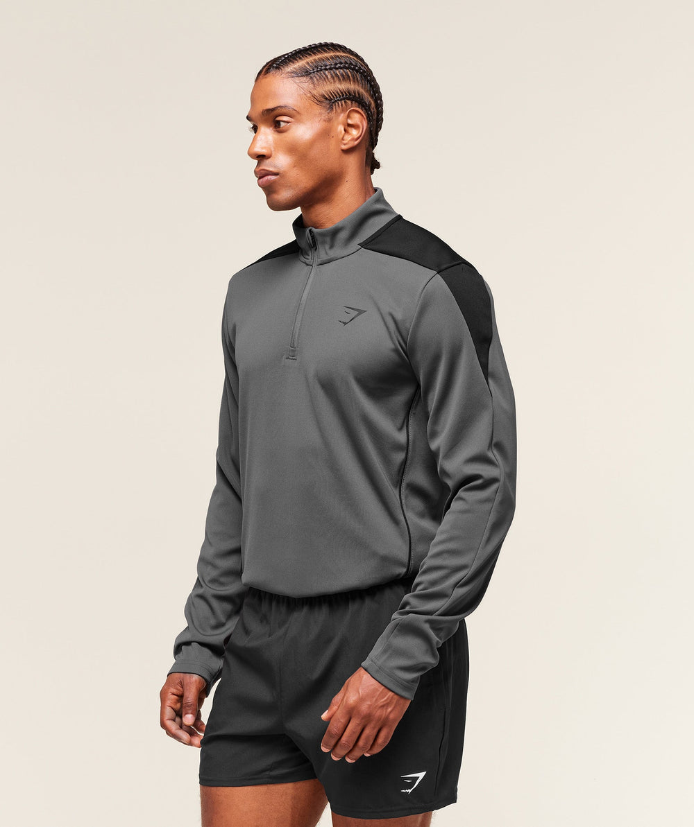 Arrival Block 1/4 Zip - Dark Grey
