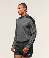 Arrival Block 1/4 Zip - Dark Grey