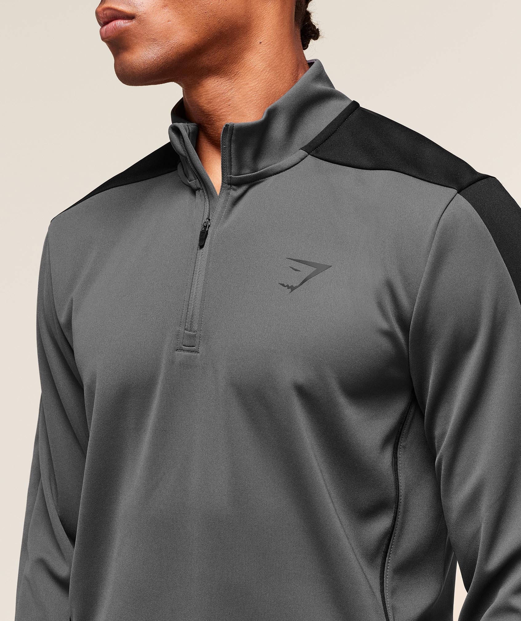 Arrival Block 1/4 Zip - Dark Grey