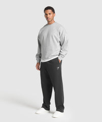 Oversized Crest Crew - Light Grey Core Marl